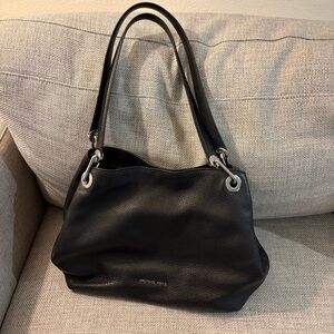 Michael Kors Large Raven Bag Black Pebbled Leather
